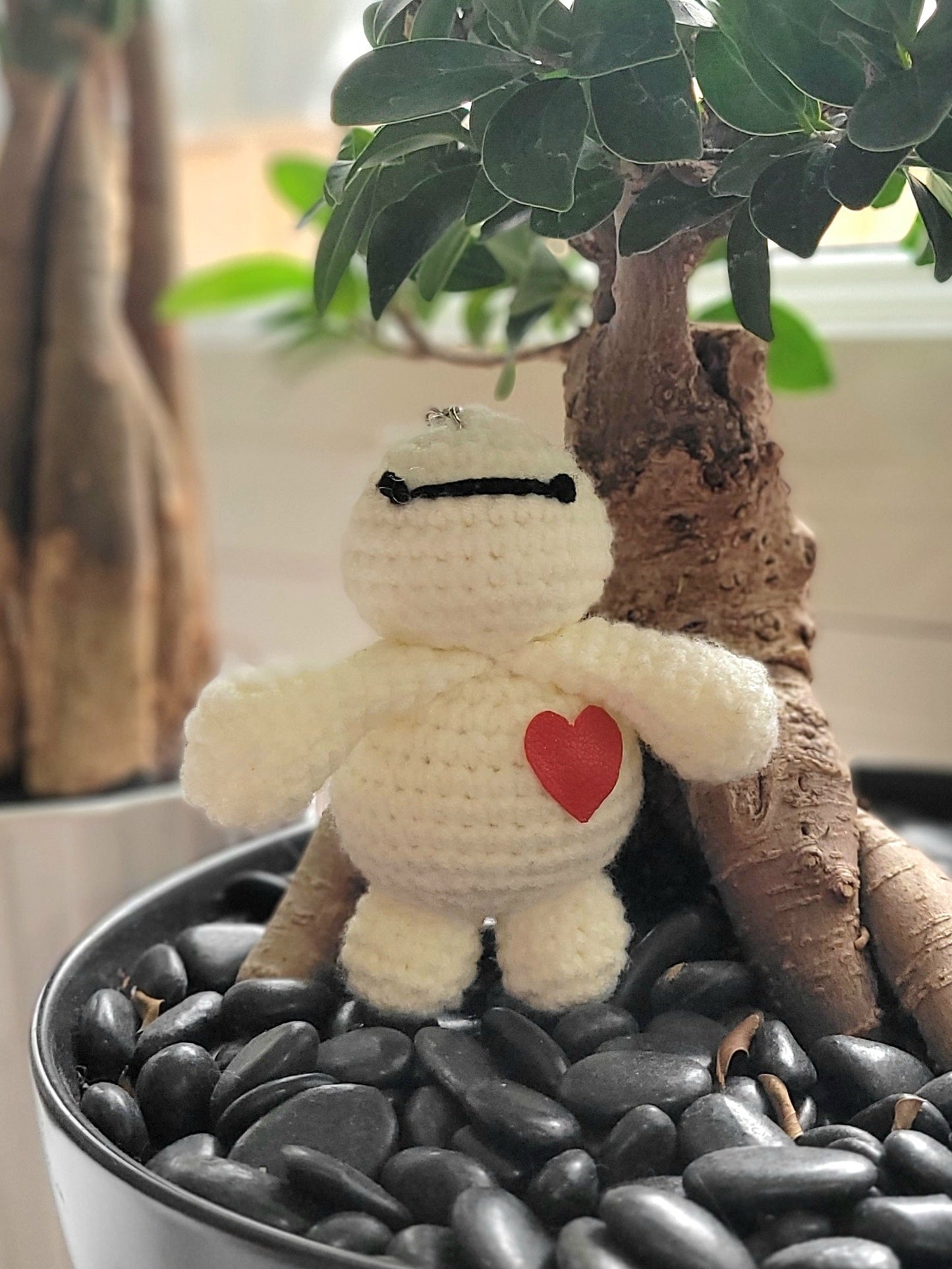 Cute white healthcare robot keychain/ornament