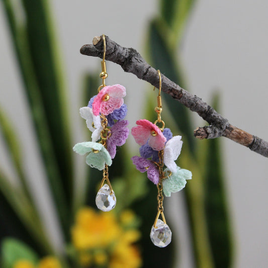 Multicolour floral dangle earrings