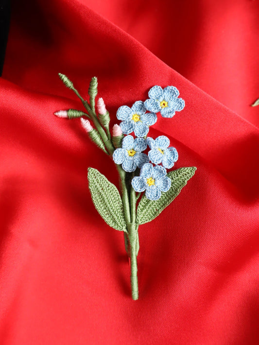 Forget Me Not Flower Brooch
