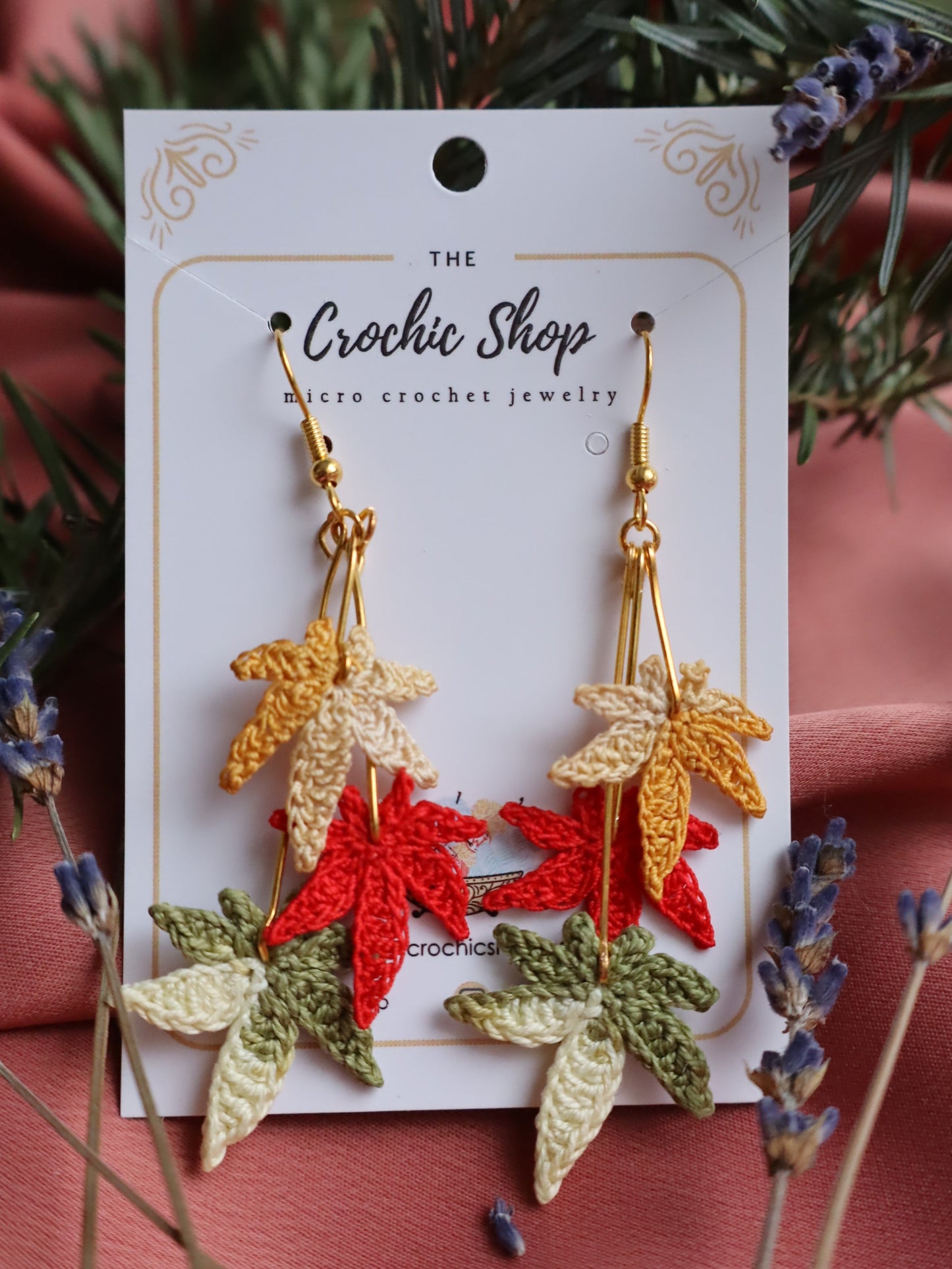 Maple leaf dangle earrings